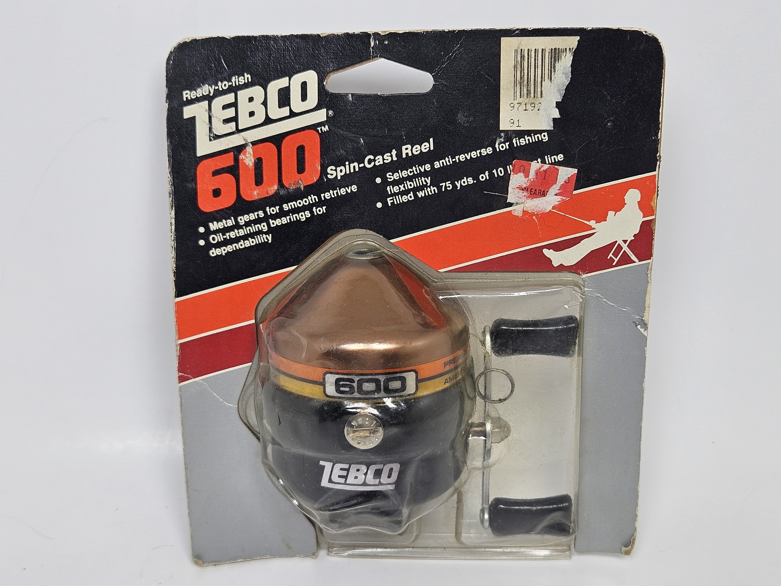 Vintage ZEBCO 600 Spin-Cast Fishing Reel NEW Old Stock NIB 1981 Pre-Spooled 10lb