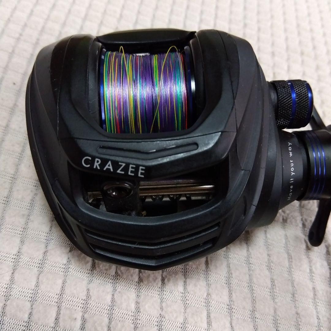 CraZEE Bait Reel Black PE Line 200m Lightweight Multi-Color Used
