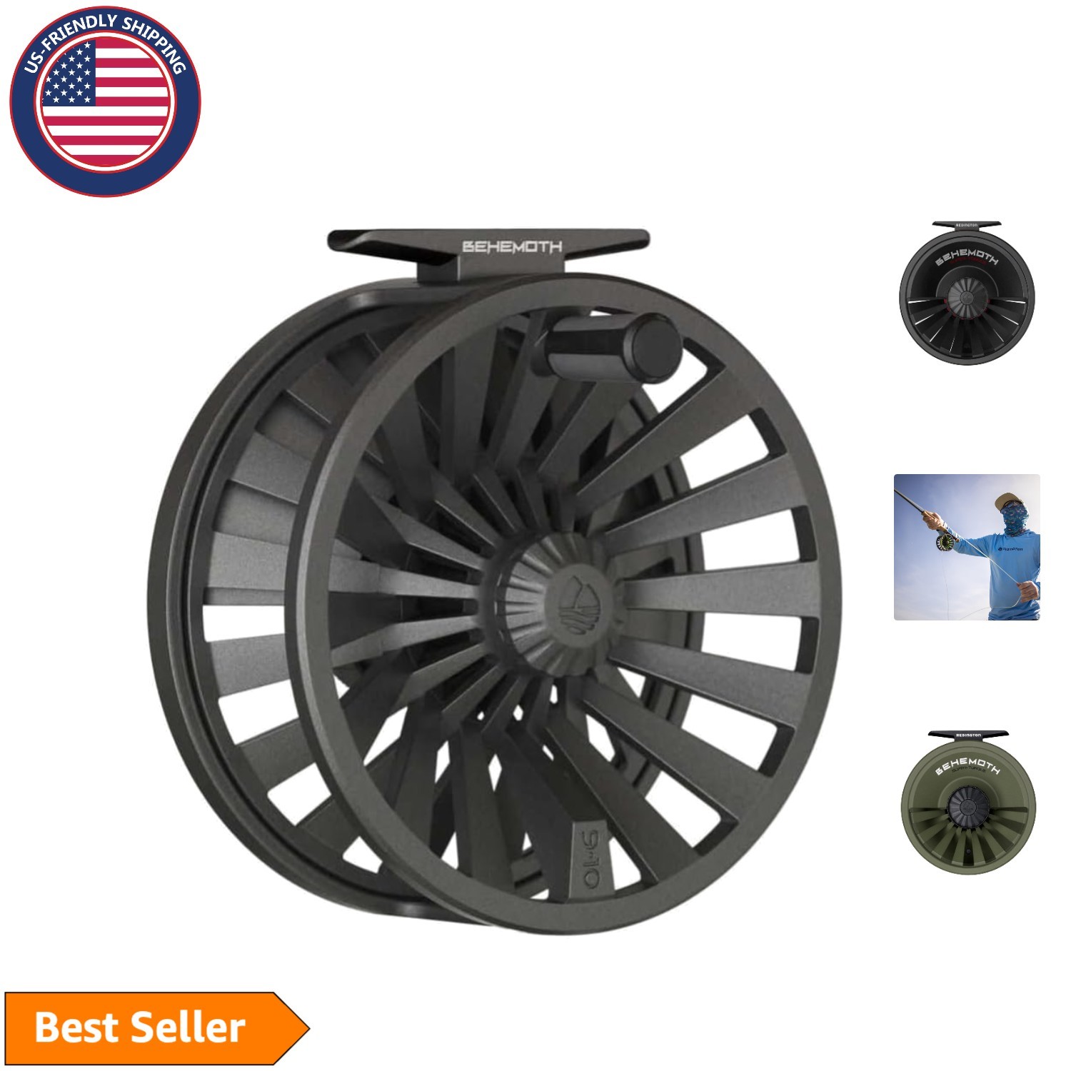 Behemoth Fly Fishing Reel 4/5 Gunmetal – Large Arbor, Adjustable Drag, 10 lbs