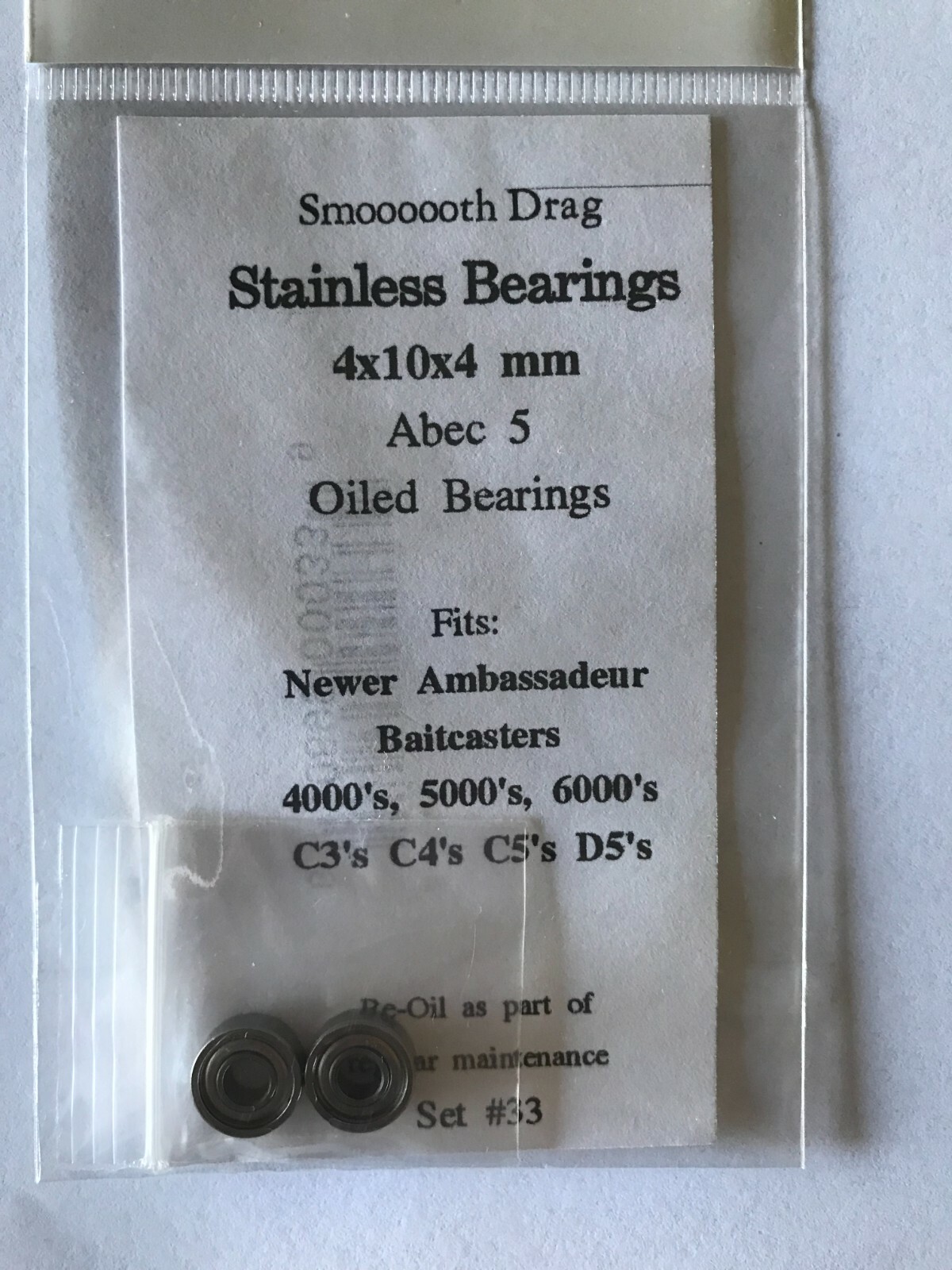 Smooth Drag #11 Ambassadeur C3, C4 C5 & D5 4000, 5000, 6000 Hybrid Ball Bearing