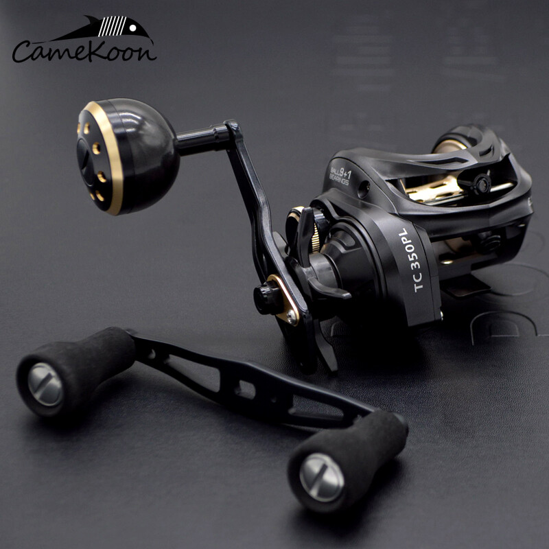 CAMEKOON Light Jigging Carbon Body Surf Baitcasting Fishing Reel w/ Extra Handle