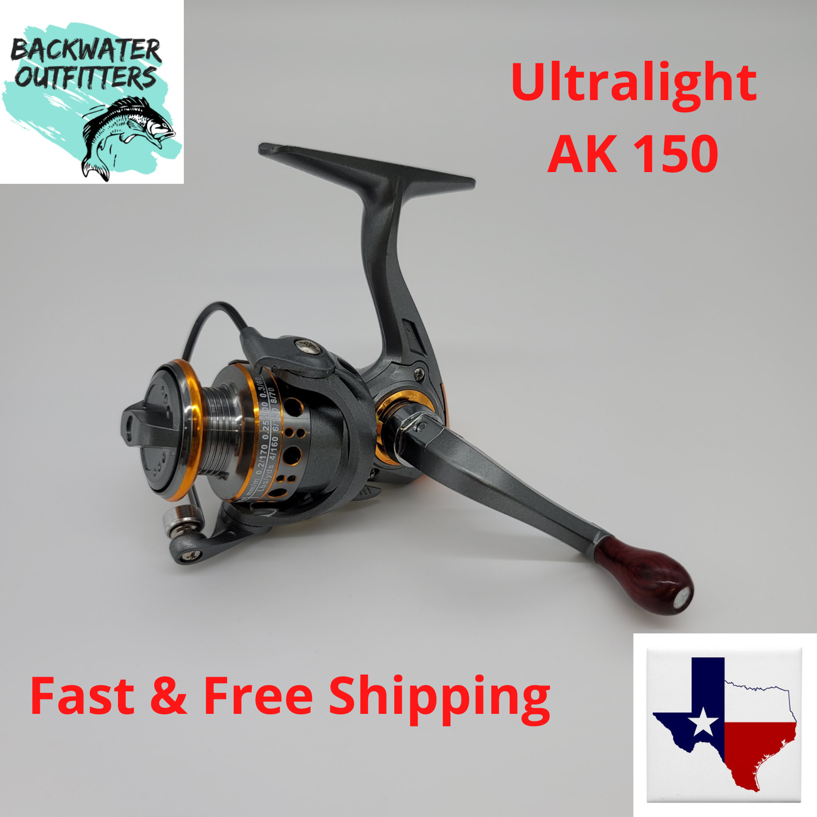 Ultralight Spinning Reel AK150 Metal Spool Gear Ratio 5.2:1 Trout, Bass, Perch