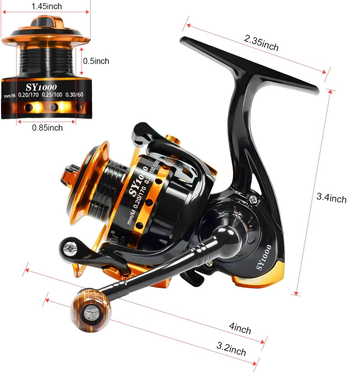 Summer and Centron Spinning Reels, 12 +1 BB Light Weight & Ultra Smooth Reel for