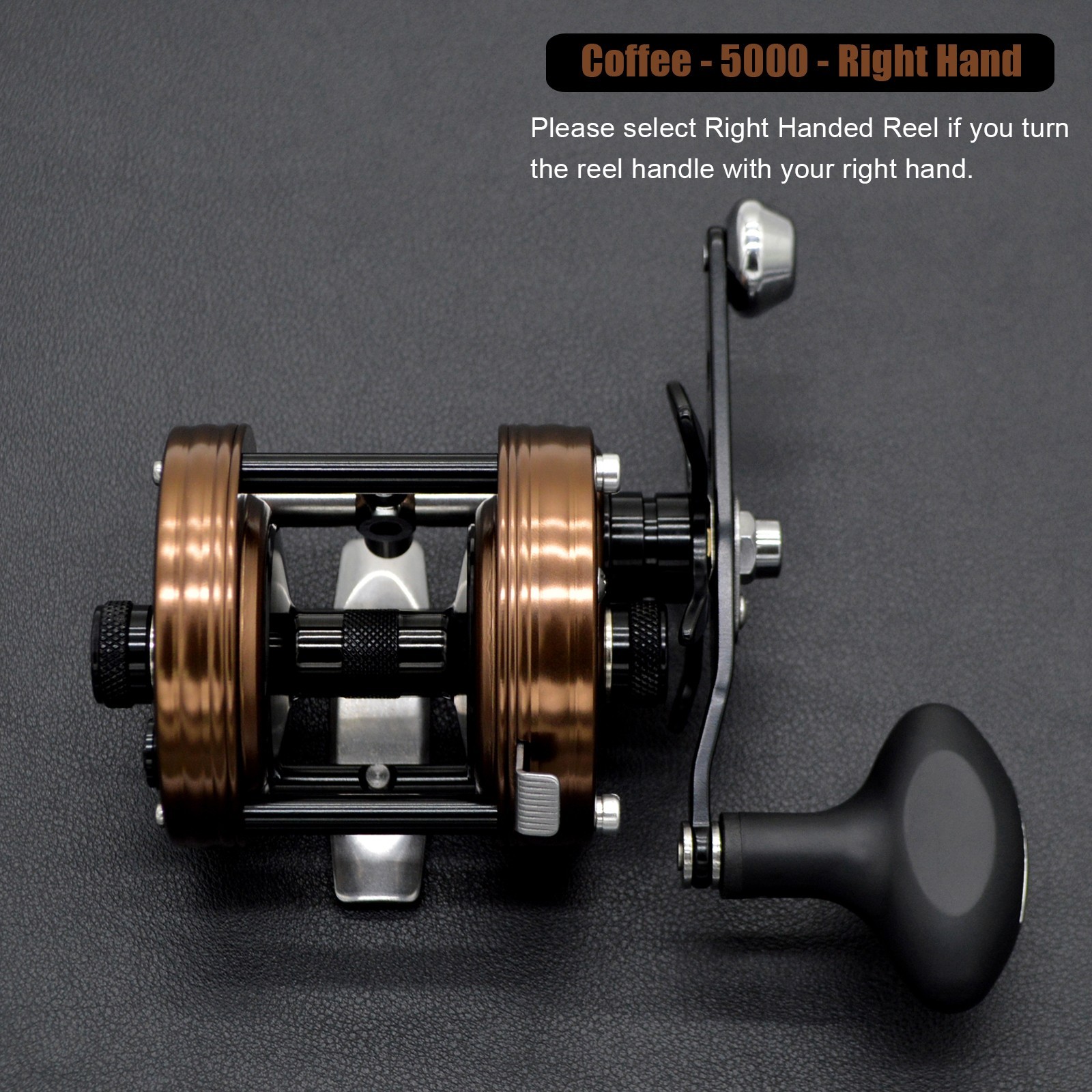 Round Baitcast Fishing Reel 4+1 Bearings Machined Aluminum Frame and Side Covers