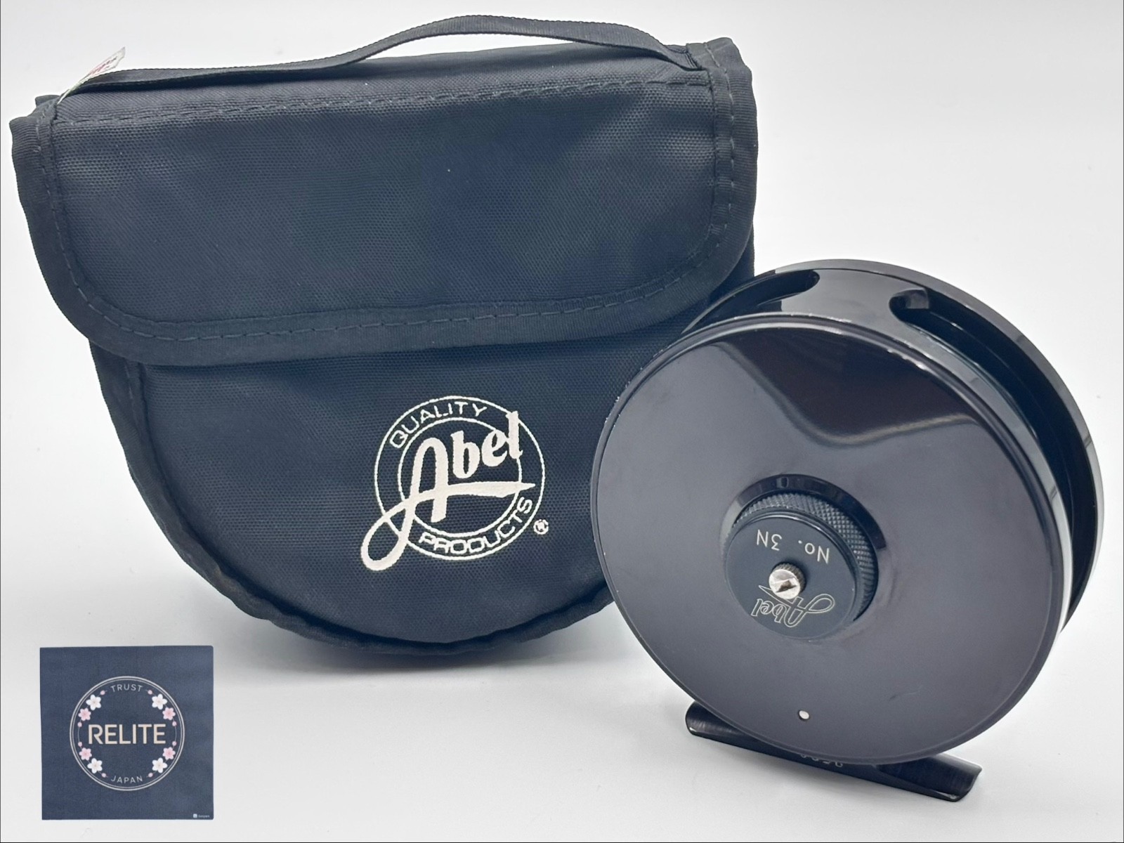 Abel No.3N Fly Reel Black Narrow Spooled Cork Drag Made in USA with Case From JP