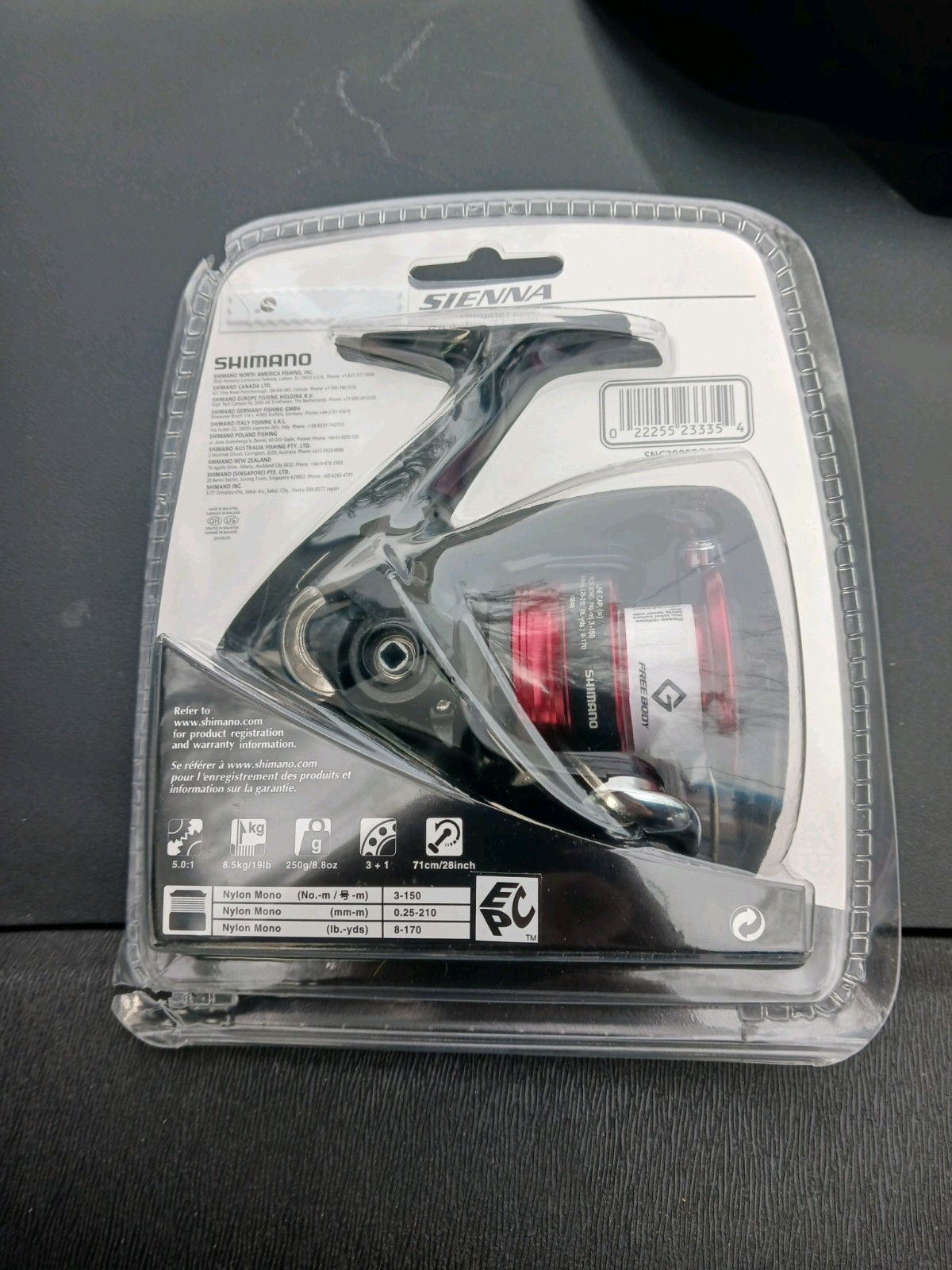 Shimano 19 Sienna C3000 Spinning Reel 3.5kg Drag 250g Light Shore Saltwater