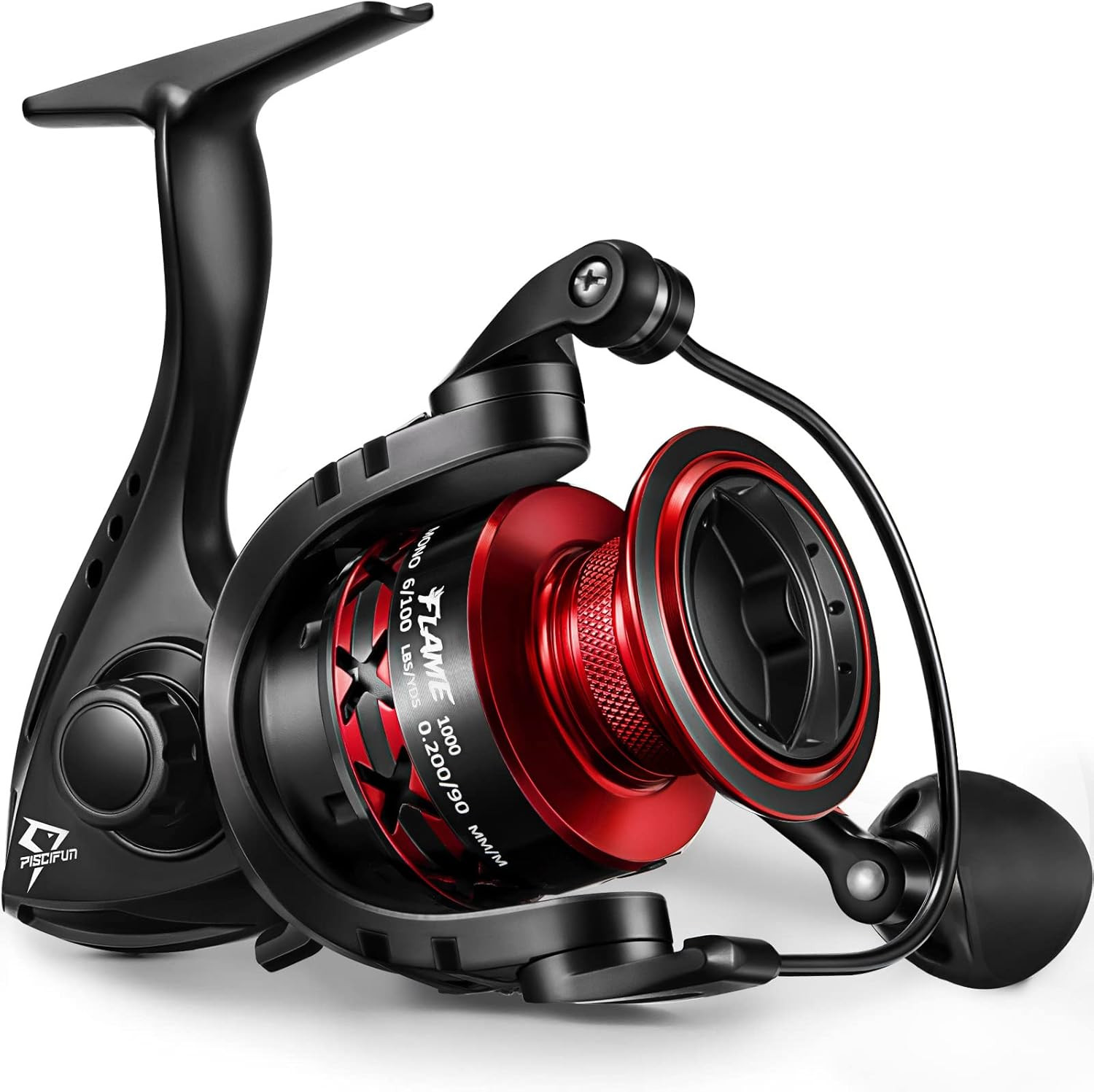 Flame Spinning Reels, Lightweight 9+1BB Ultra Smooth Spinning Fishing Reels, 19.
