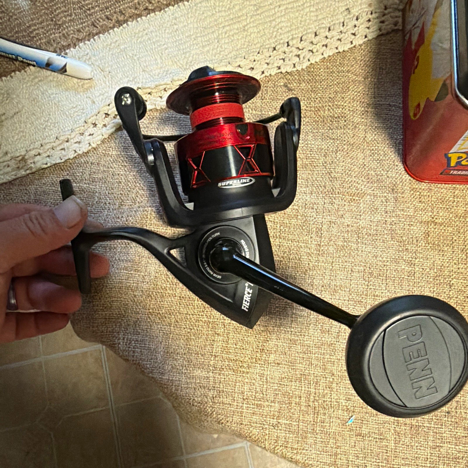 PENN Fierce 5 6000 Spinning Reel Black/Red Superline Aluminum Spool 4+1 5.6:1