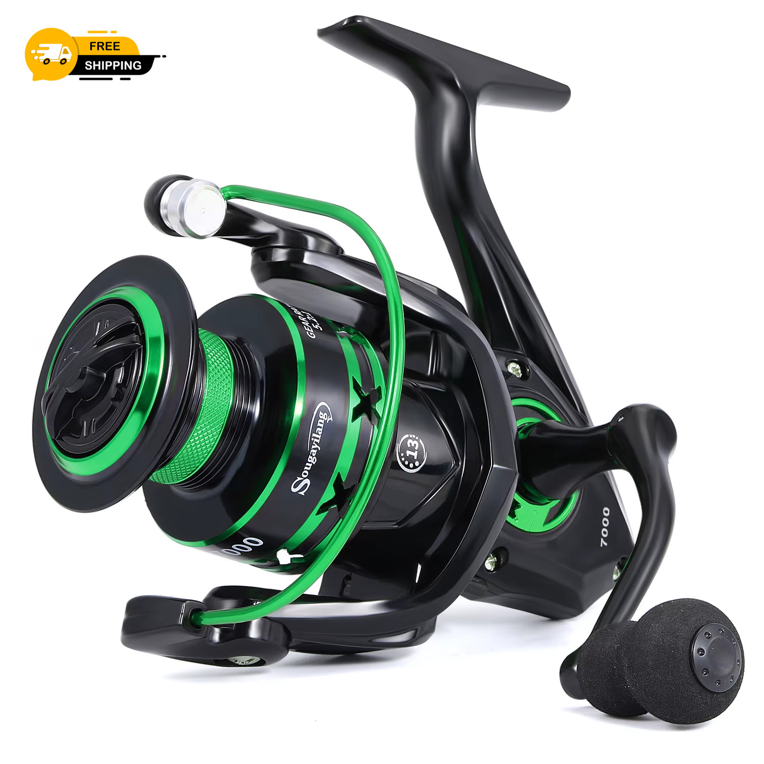 Sougayilang 1000-7000 Spinning Reel, Aluminum Spool, 10kg Max Drag, EVA Handle f
