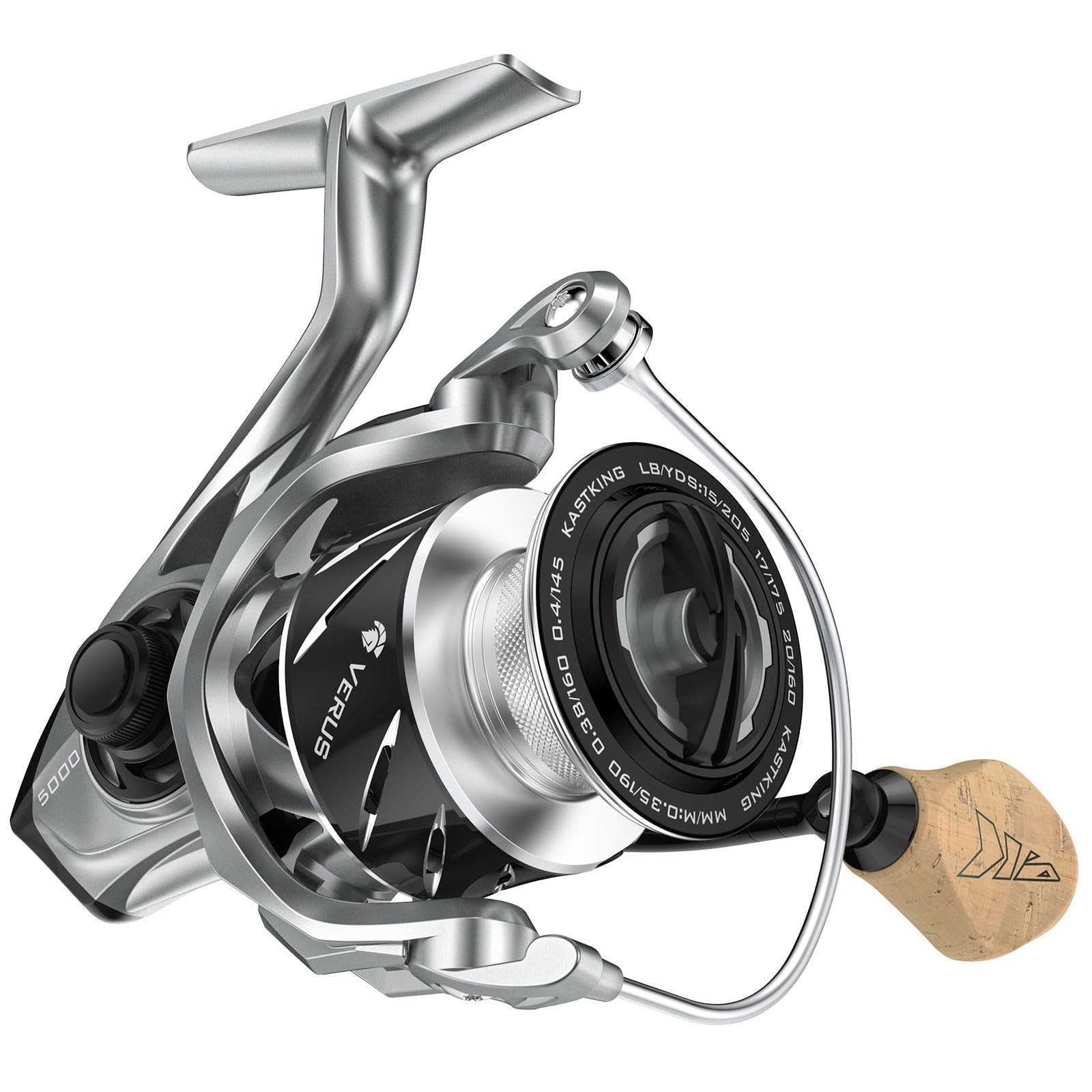 Ultra-Lightweight 5oz Spinning Fishing Reel, 5.2:1 Gear Ratio, 10+1 Bearings, Ca