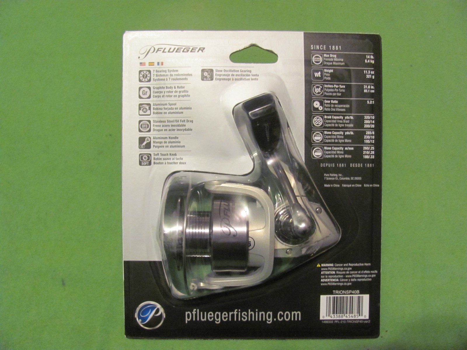 Pflueger TRIONSP40 Spinning Reel NEW!