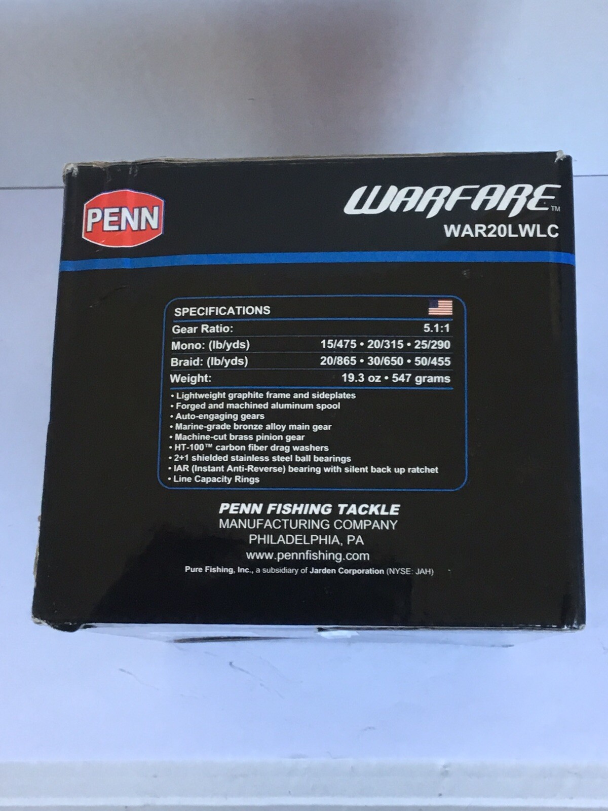 Nice Reel Box Penn WAR20LWLC Warfare L/Wind L/Count. Box Only, Nice condition.
