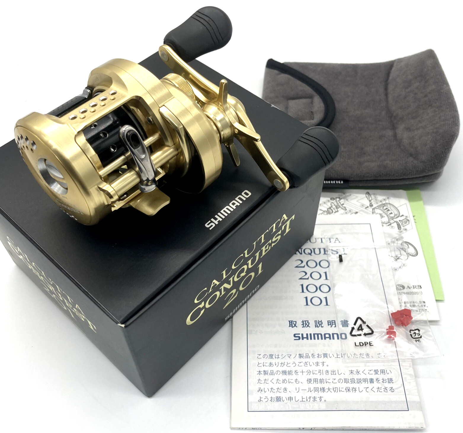 Shimano 14 CALCUTTA CONQUEST 201 Left Bait Casting Reel In Box JAPAN „Near Mint“