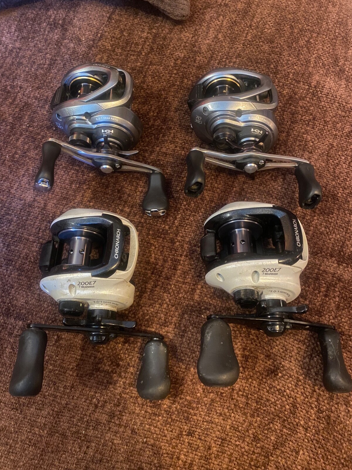 shimano reels curado 70xg and chronarch 200e7