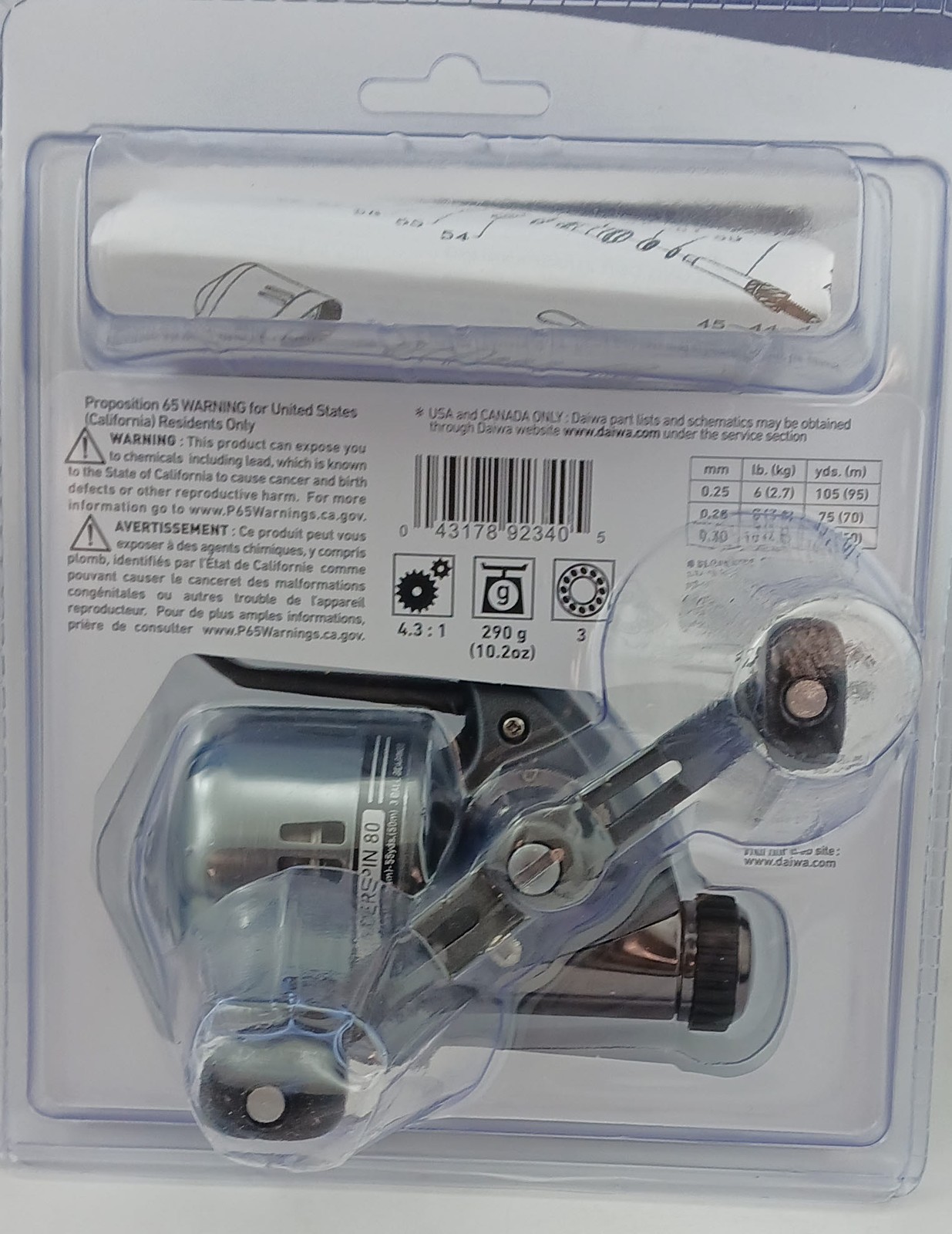 Daiwa UnderSpin 80 Reel Spincast Spinning Reel 3BB 4.3 to 1