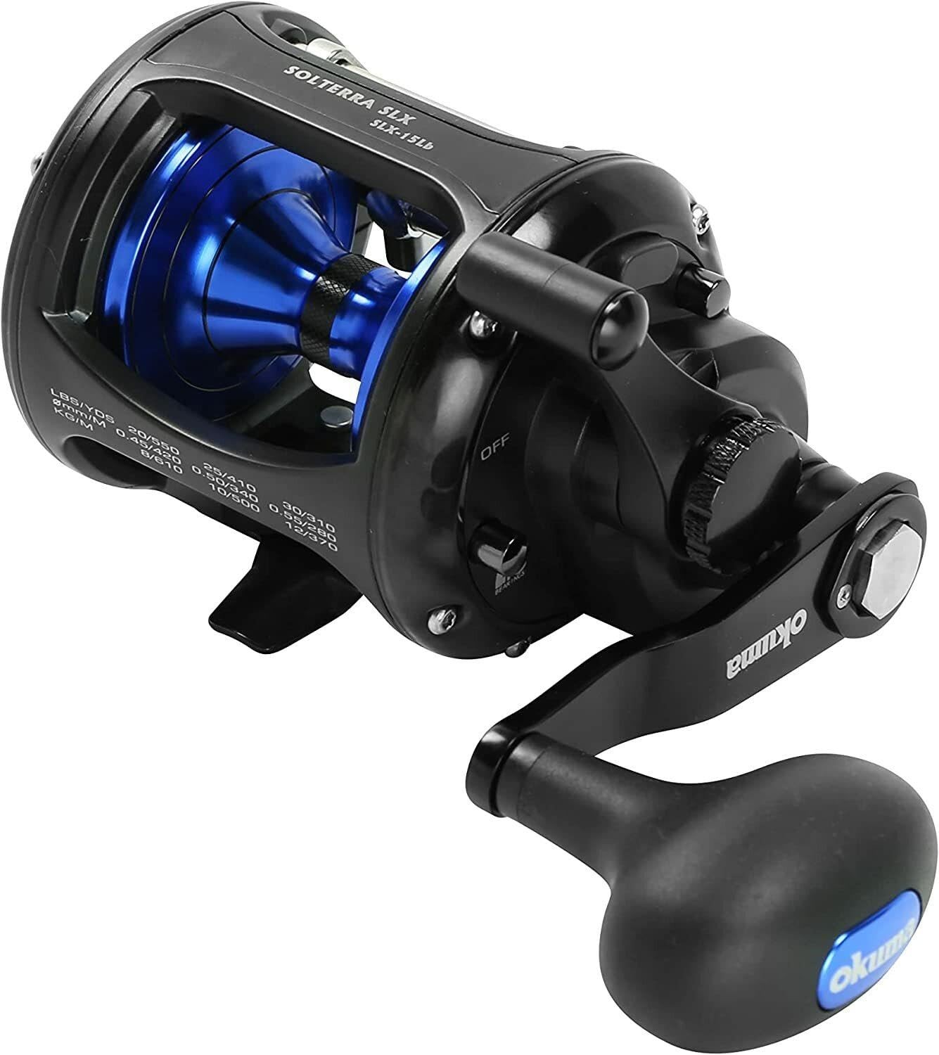 Solterra SLX Single Speed Levelwind Lever Drag Saltwater Trolling Reel, SLX-15Lb