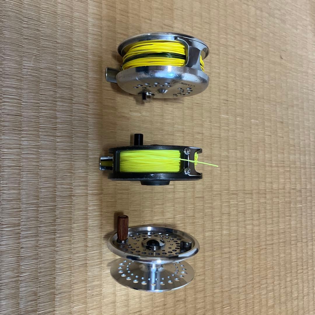 Fly reel set of 3 SIlver/black