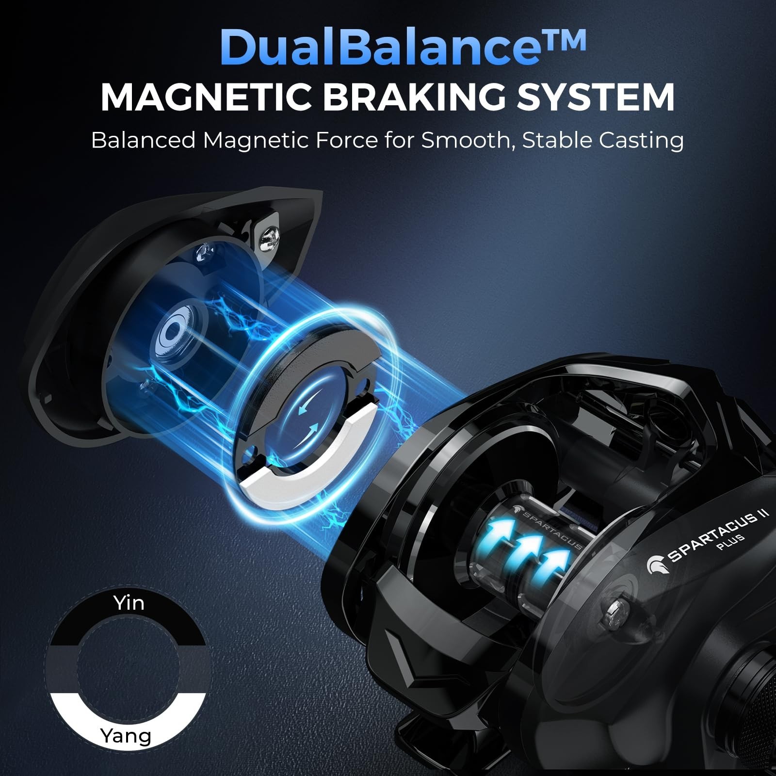 High-Speed Baitcasting Reel, 8.0:1 Gear Ratio, Dual Balance Braking, Ultralight