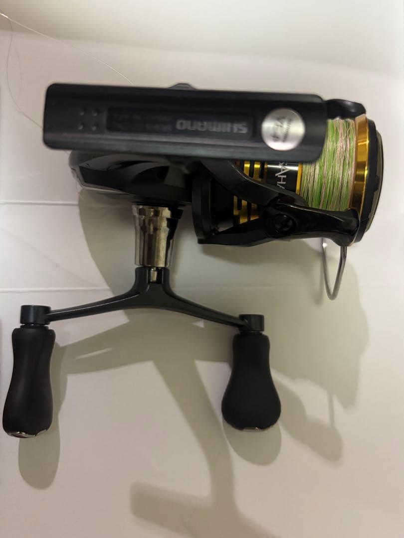 Shimano Sahara C3000DH-J Spinning Reel Double Handle Black Gold Used