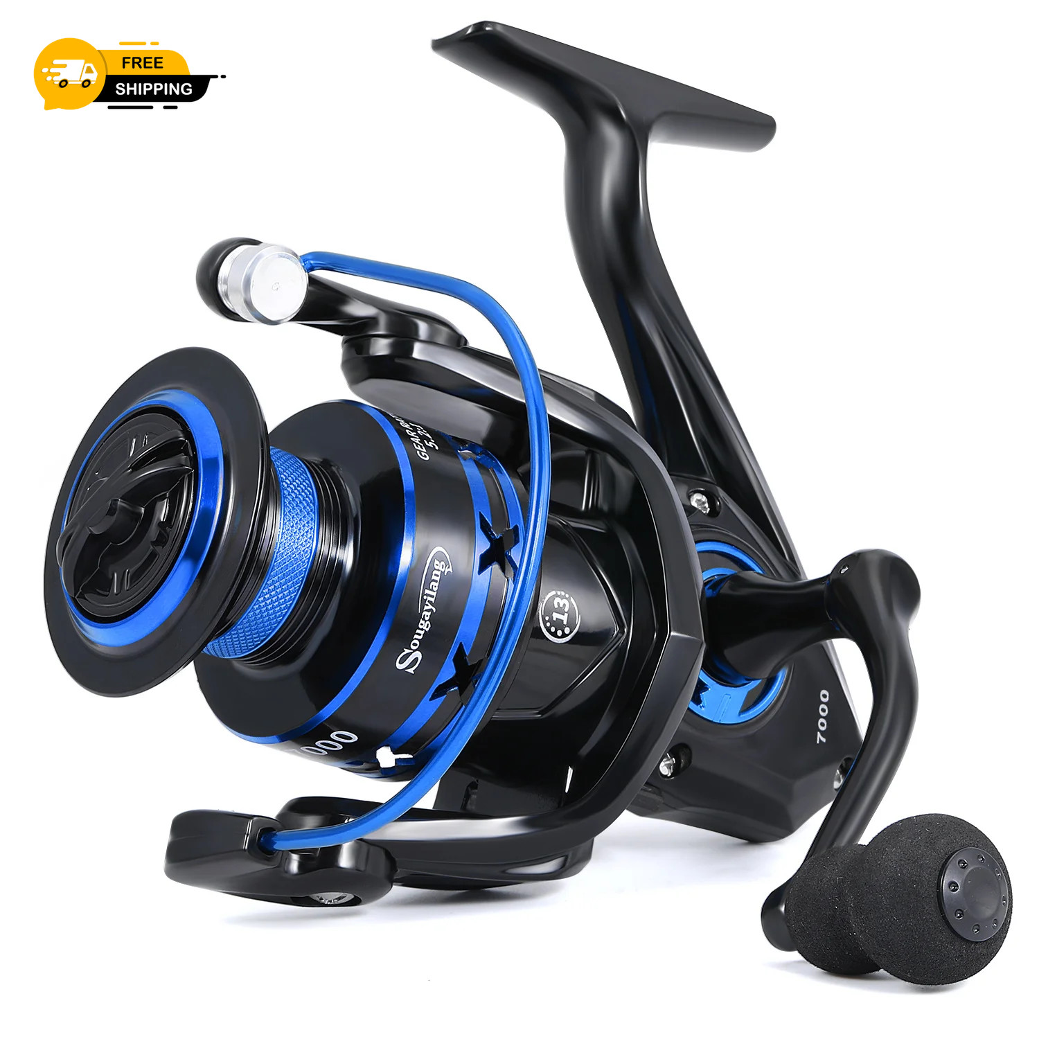 Sougayilang 1000-7000 Spinning Reel, Aluminum Spool, 10kg Max Drag, EVA Handle f