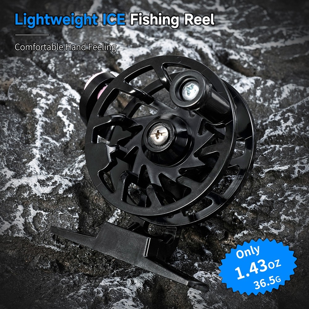 For Trout Pike Ice Fishing Reel Fly Wheel with Built in Guide Ring and Adjust