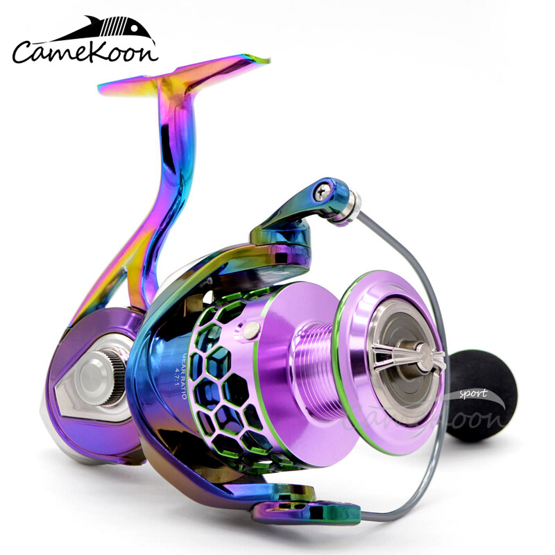 CAMEKOON Colorful 5.2:1 Gear Ratio Spinning Reel Aluminum Body Saltwater Fishing