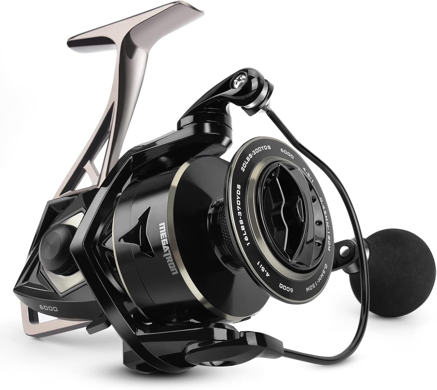 Megatron Spinning Reel, Freshwater and Saltwater Spinning Fishing Reel, Rigid Al