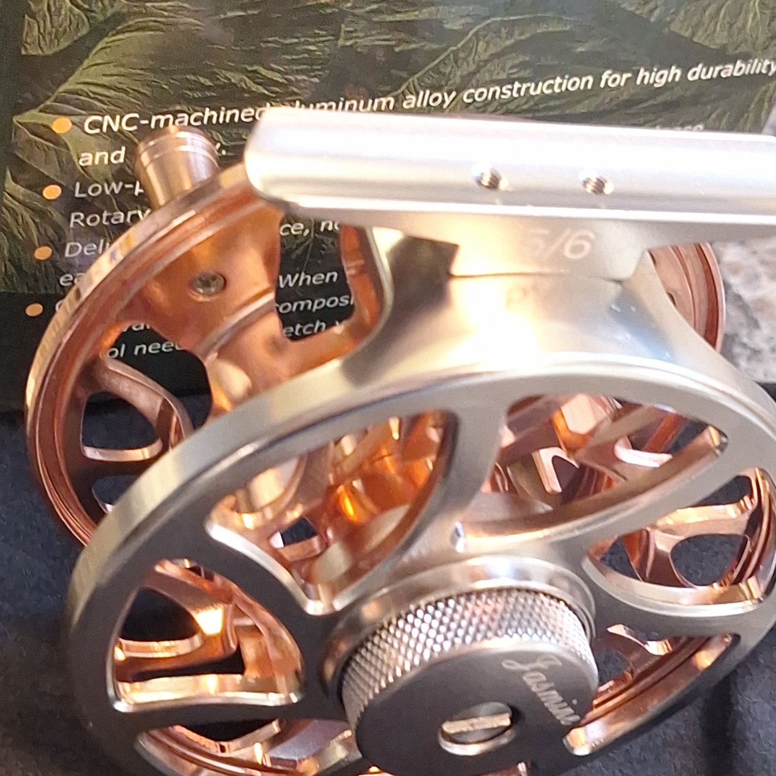 Lamme CNC Machined Aluminum Alloy Fly Reel 5/6 Rose Gold Silver Fishing Reel