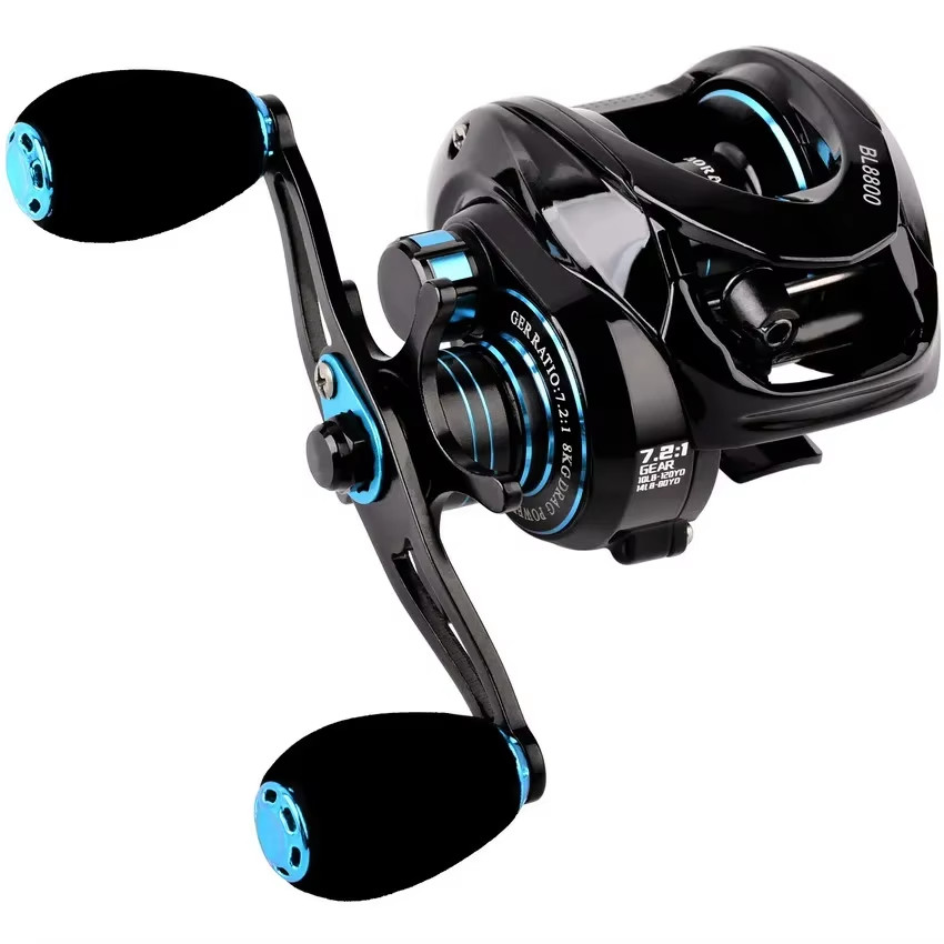 Fishing Baitcasting Reel All Metal Spool 18+1BB 10Kg/22Lb Max Drag Speed Ratio 7