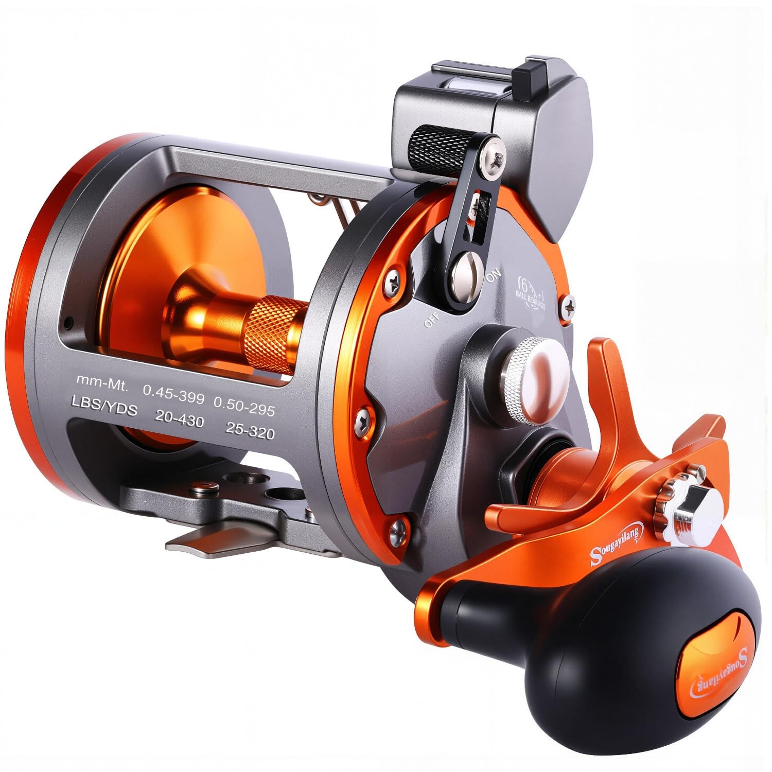 Line Counter Trolling Reel Conventional Level Wind Fishing Reel Right Handed