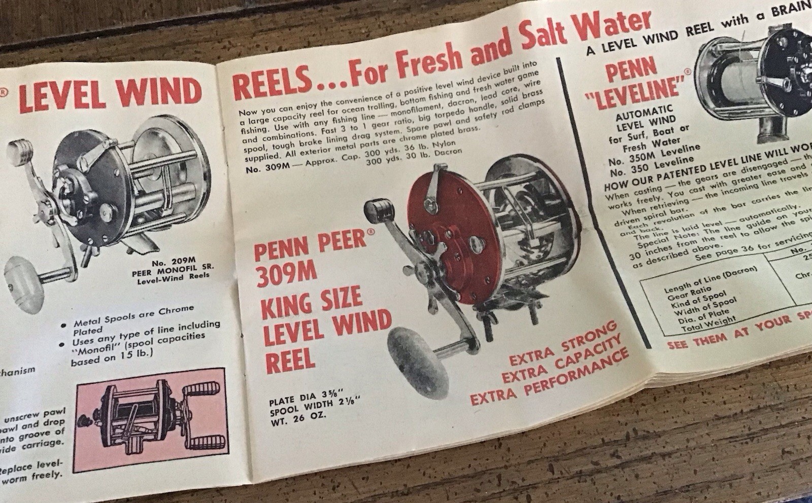 Vintage Penn Peer No. 109 MF Fishing Reel Paper Manual Box Lube Excellent