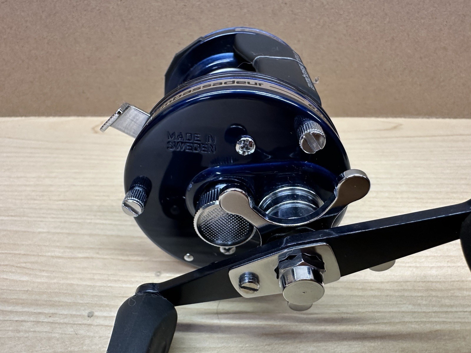 Abu Garcia Ambassadeur 6500 C4 Blue Baitcast Fishing Reel Ex Condition w/OG Box