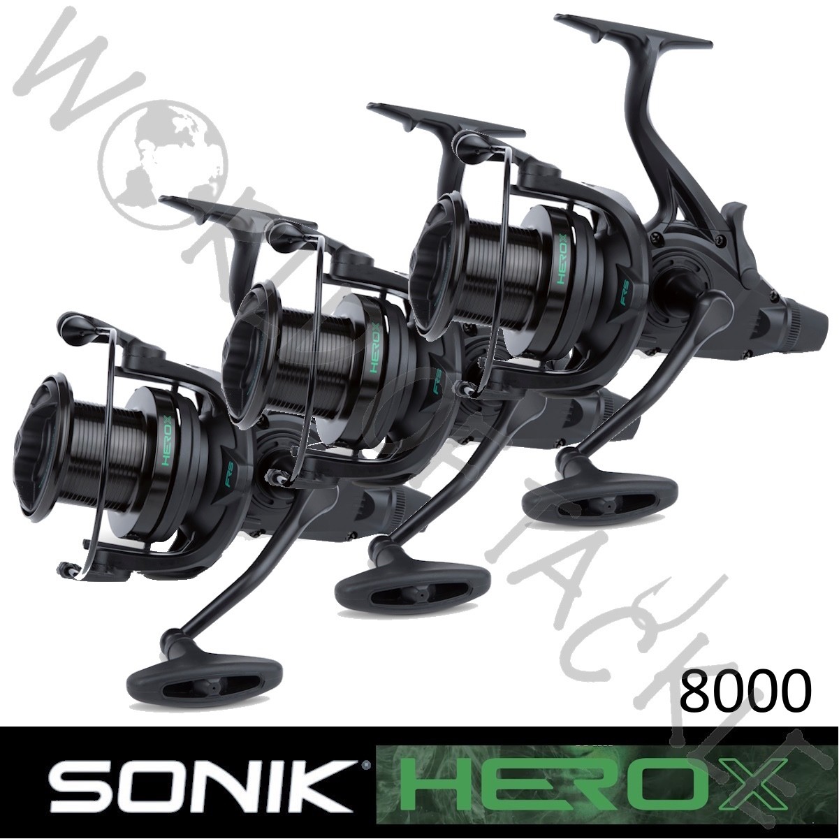 3 x SONIK Hero X 8000 FRS Reel Freespool Big Pit Reel Carp Coarse Pike Fishing