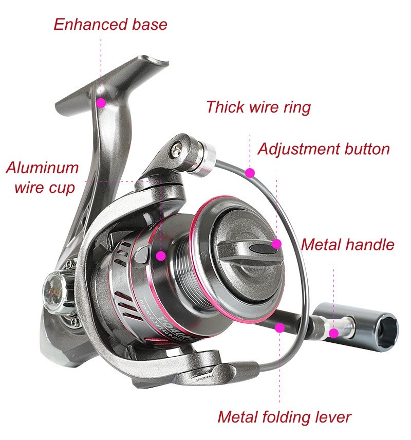 1Pcs Metal fishing line reel casting wheel spinning wheel fishing gear wheel