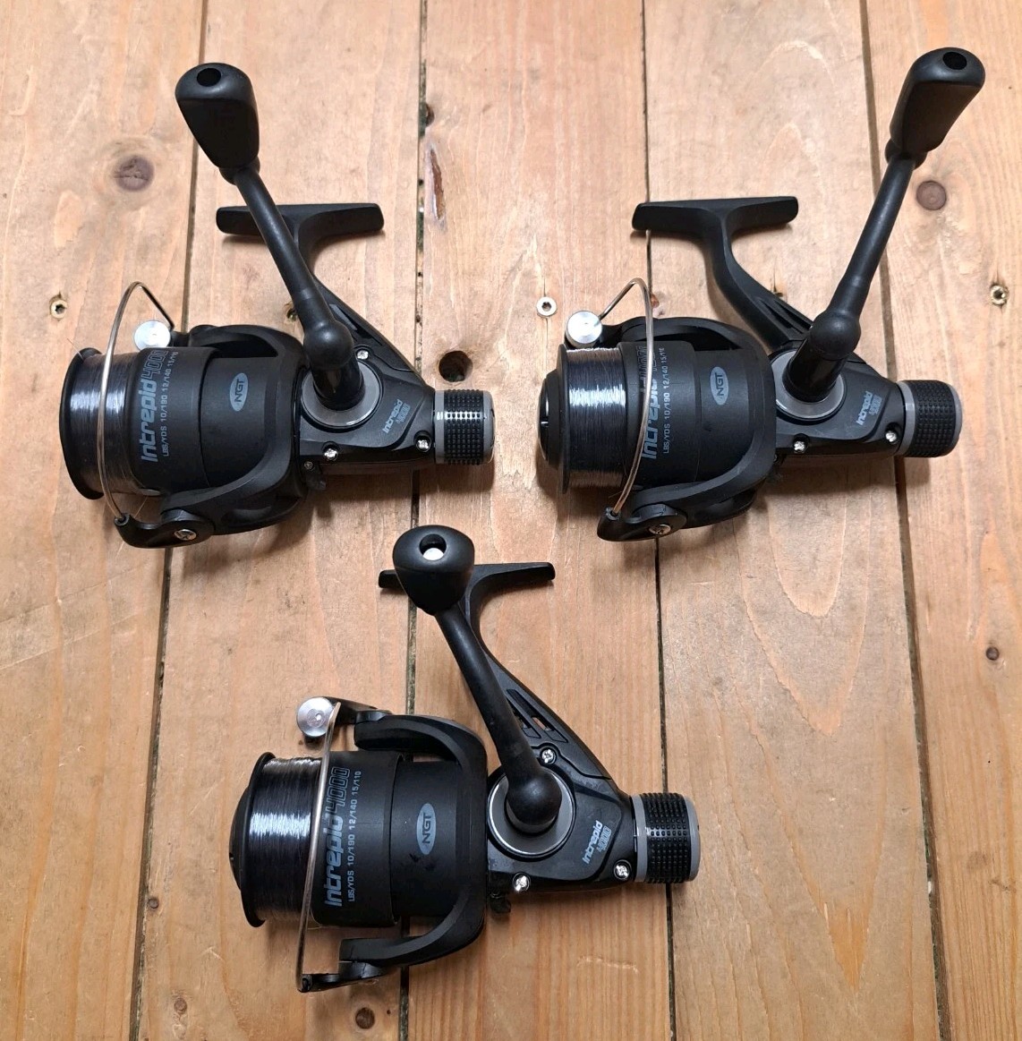 3 × NGT Stationary Reels 4000 Rear Brake Fishing Reels NEW Fishing Reels Carp