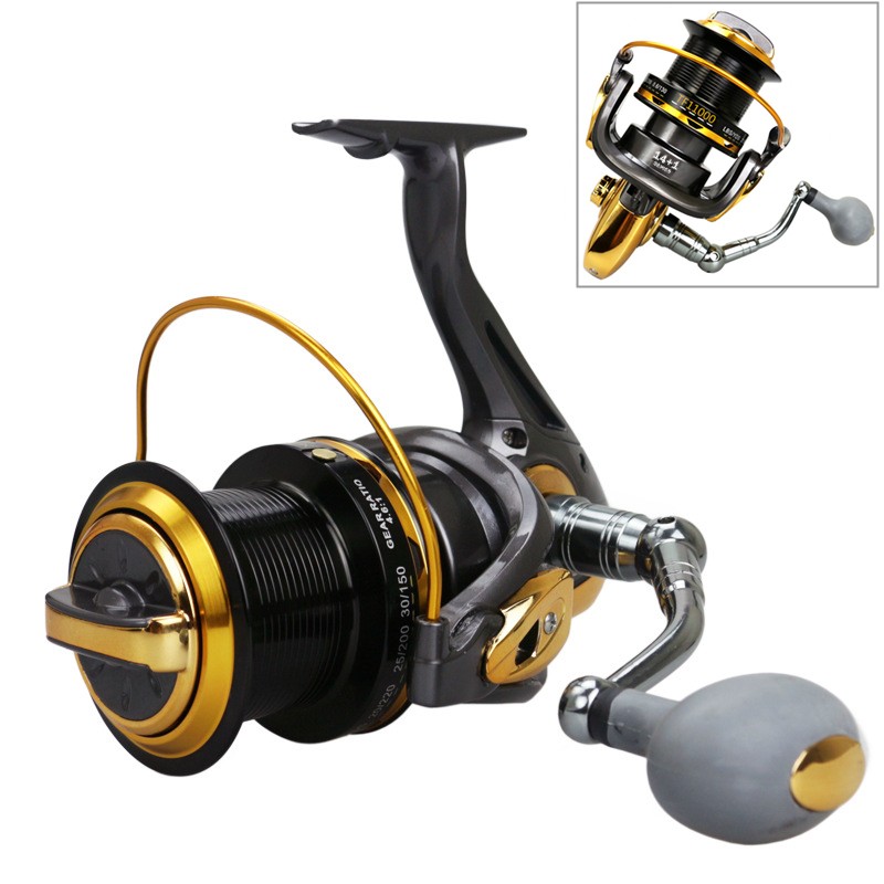 11000 Serie High Speed Saltwater Metal Spinning Fishing Reel Large Sea Fish Reel