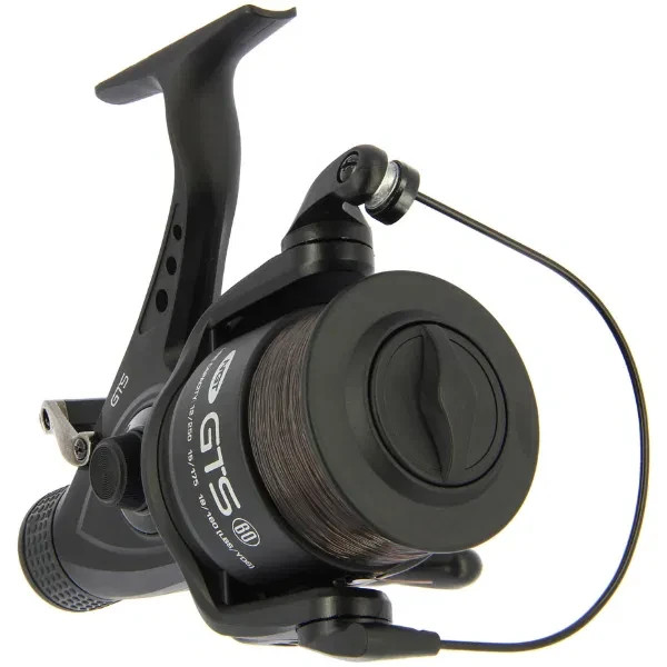 3 x NGT Carp Fishing Reel GTS 60 Bait Runner Freespool with 15lb Line Matt Black