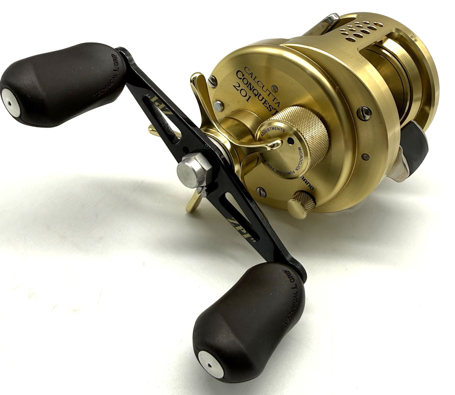 Shimano 00 CALCUTTA CONQUEST 201 Left Bait Casting Reel In Box „Near Mint“ JAPAN