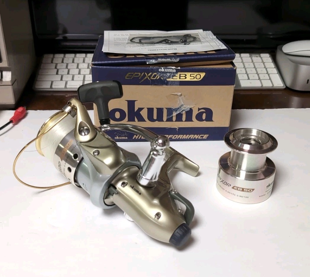 PERFECT Okuma EPIXOR EB50 Live Bait System Reel In Box With Paper Work