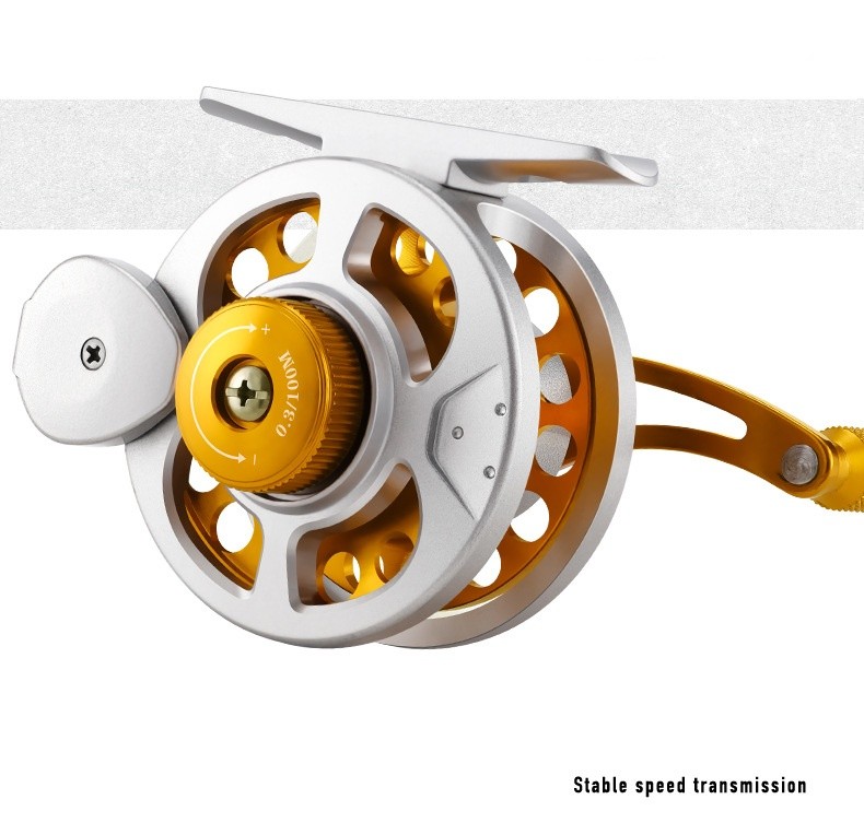Front Reel 4:1 Gear Ratio Auto Flat Cable 4 Ball Bearings Lure Fishing Fly Reel