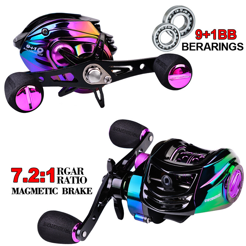 22lb Drag Freshwater Saltwater Fishing Reel 7.2:1 Carbon Shell Baitcasting Reel
