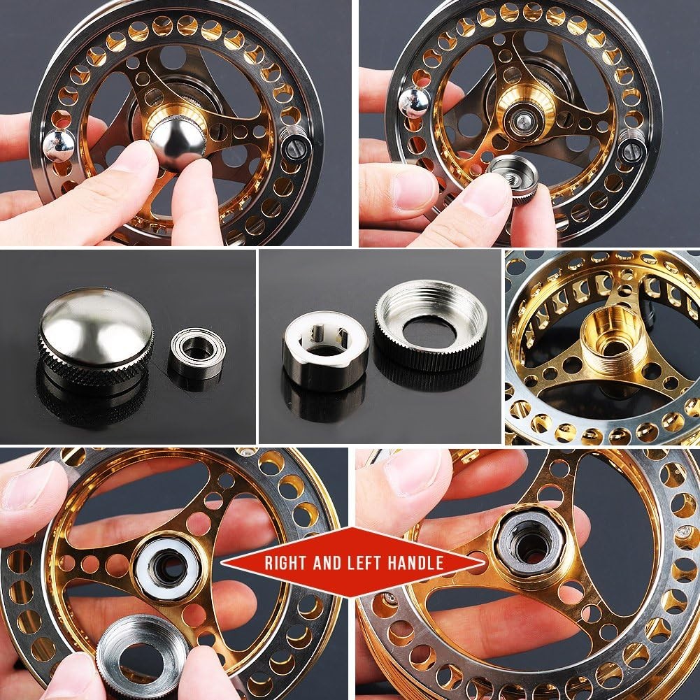 Sougayilang Fly Fishing Reel Large Arbor 2+1 BB with CNC-machined Aluminum Al…
