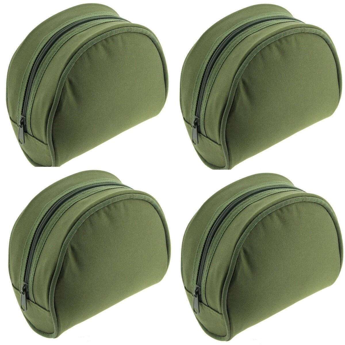 Fishing Reel Case Padded X4 Medium Green Deluxe Coarse Carp Pike Sea Fishing