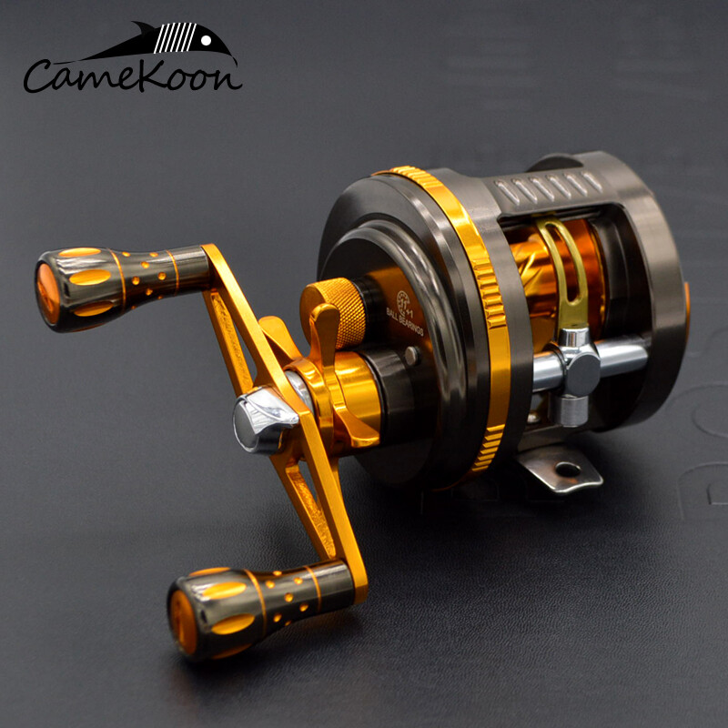 Reinforced Metal Body 12BB Round Baitcaster Reel Saltwater Surf Trolling Fishing