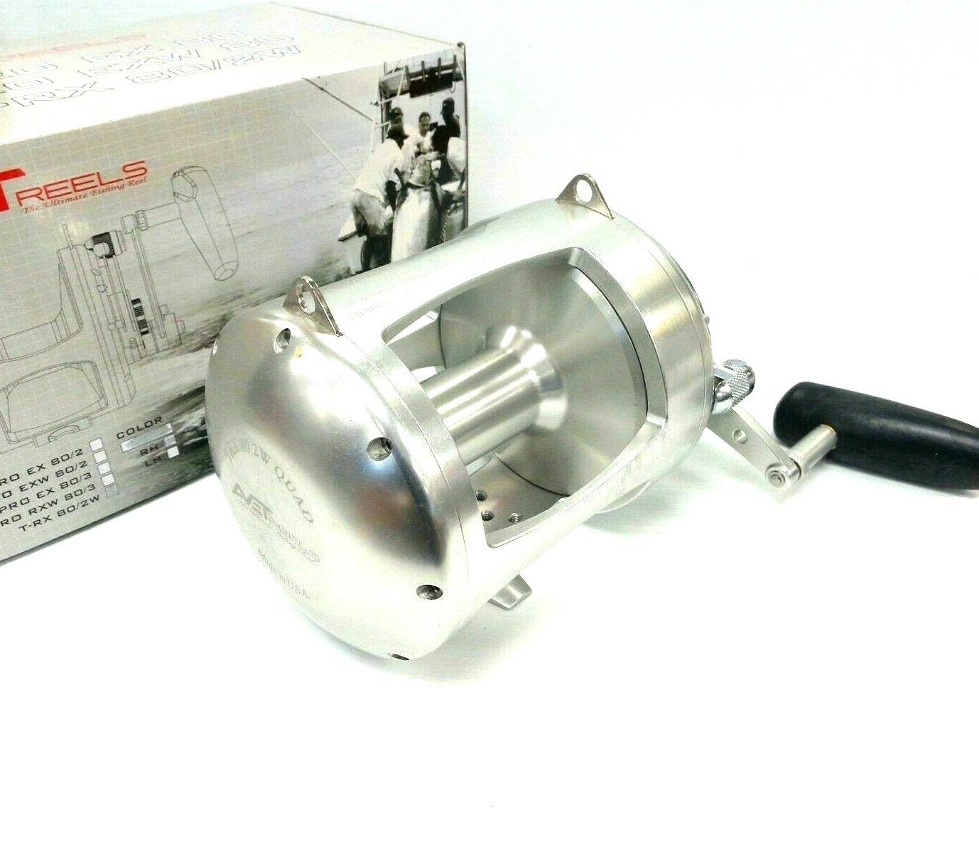 Avet T-RX80/2W Two-Speed Lever Drag Reel T-R80/2W QUAD – SILVER – Right Hand NEW