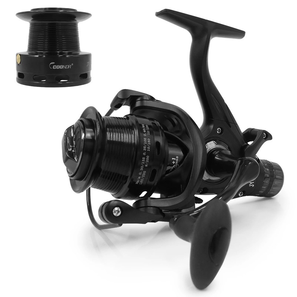 9+1BB Spinning Fishing Reel Dual Brake System Dual Spools Interchangeable Handle