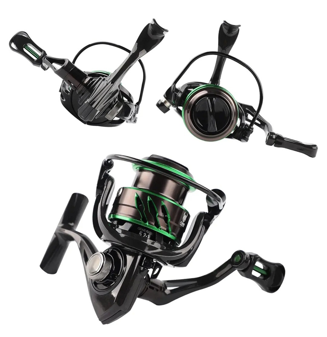 Green Bee CSF2500S Spinning Fishing Reel Shallow Spool Lightweight Black/Green