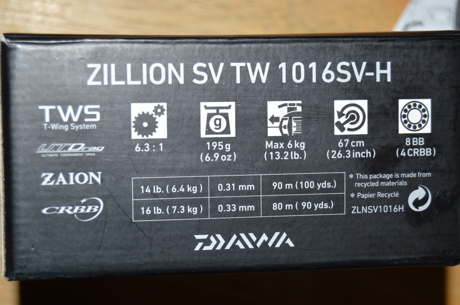 daiwa zillion SV TW 1016SV-H baitcast reel right hand 6.3:1 8 +4 bearings NEW