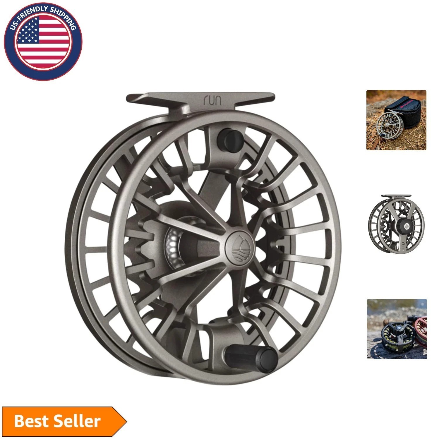 RUN Fly Fishing Reel – Lightweight Carbon Fiber Drag & Large Arbor – 5/6 Wt
