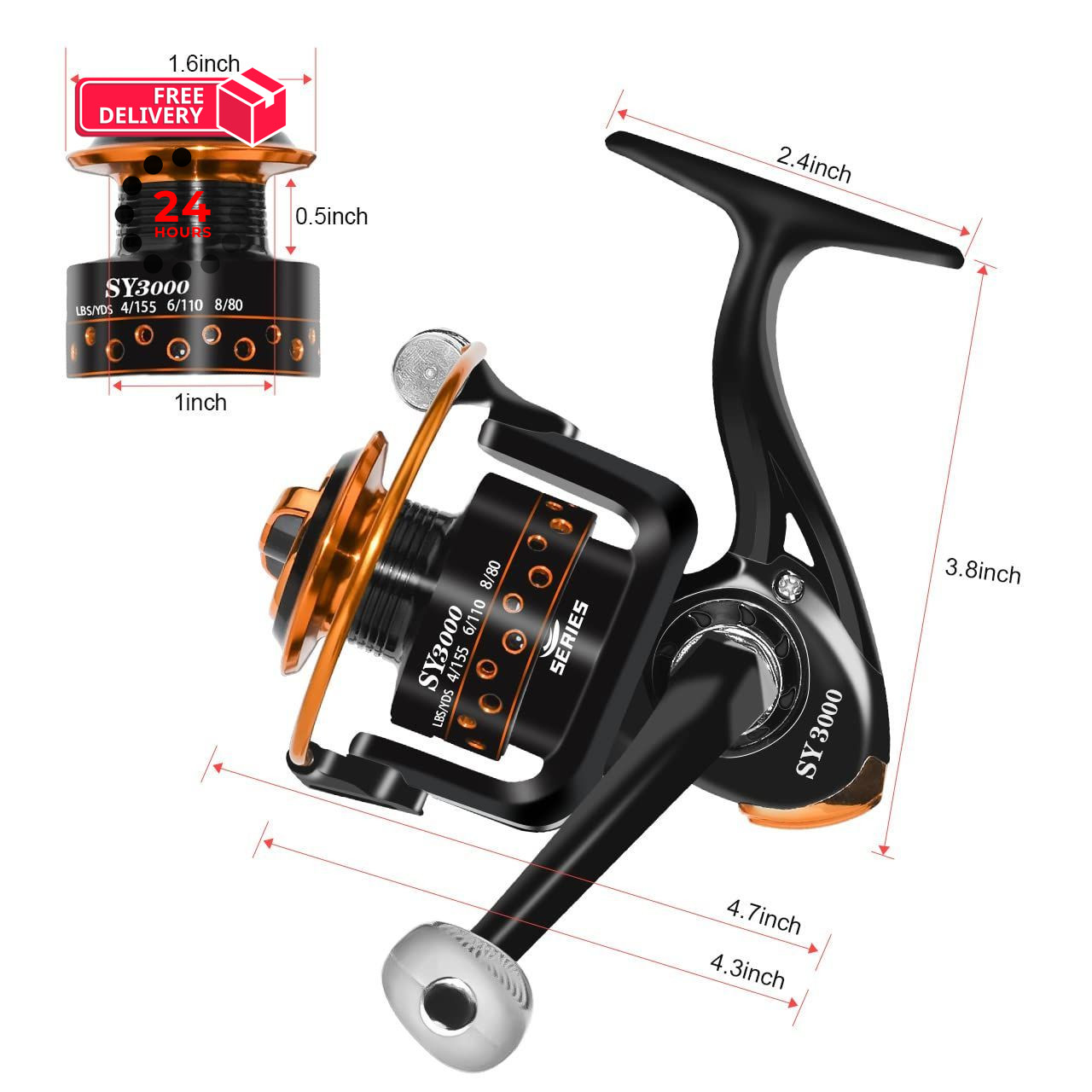 Summer and Centron Spinning Reels, 12+1 BB Lightweight Smooth SY3000, SY3000